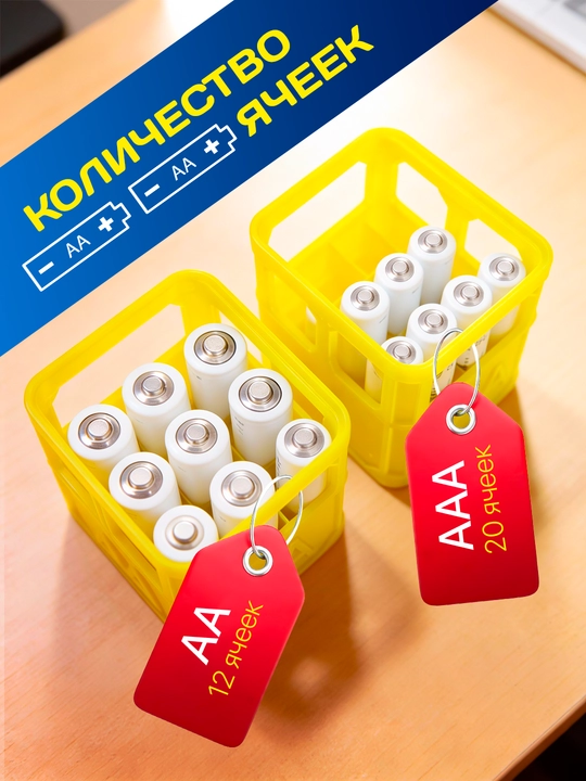 Кейс-бокс органайзер для батареек и аккумуляторов AA / AAA (2 шт)
