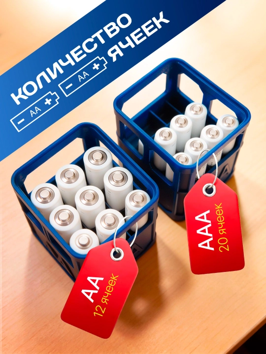 Кейс-бокс органайзер для батареек и аккумуляторов AA / AAA (2 шт)