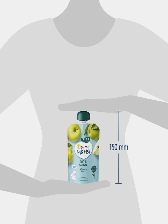 FrutoNyanya mevali pyure olma tabiiy 90 g paуч 12 dona