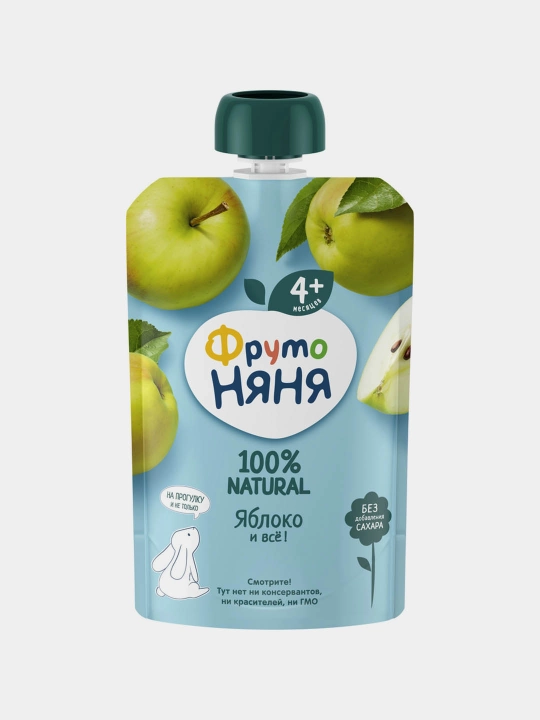 FrutoNyanya mevali pyure olma tabiiy 90 g paуч 12 dona