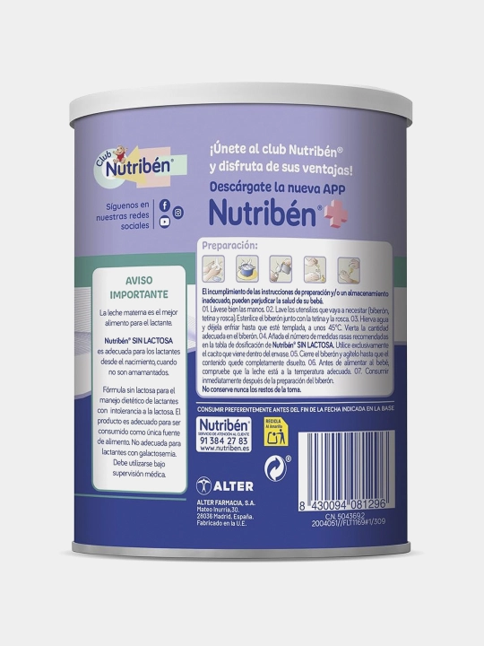Nutriben Sin Lactosa bolalar uchun aralashma, 400 g
