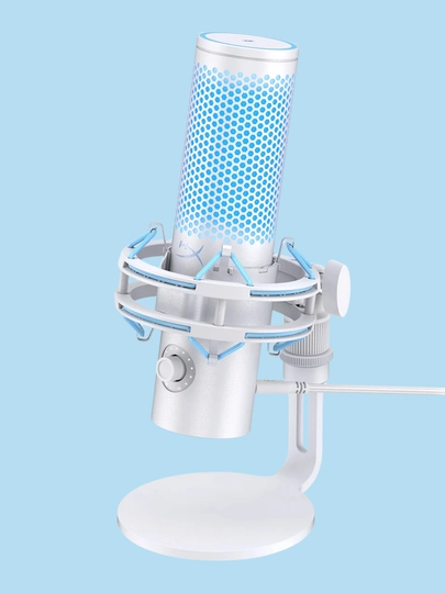 HyperX QuadCast 2 Frost — белый USB микрофон для игр, стримов, съемки и общения - 