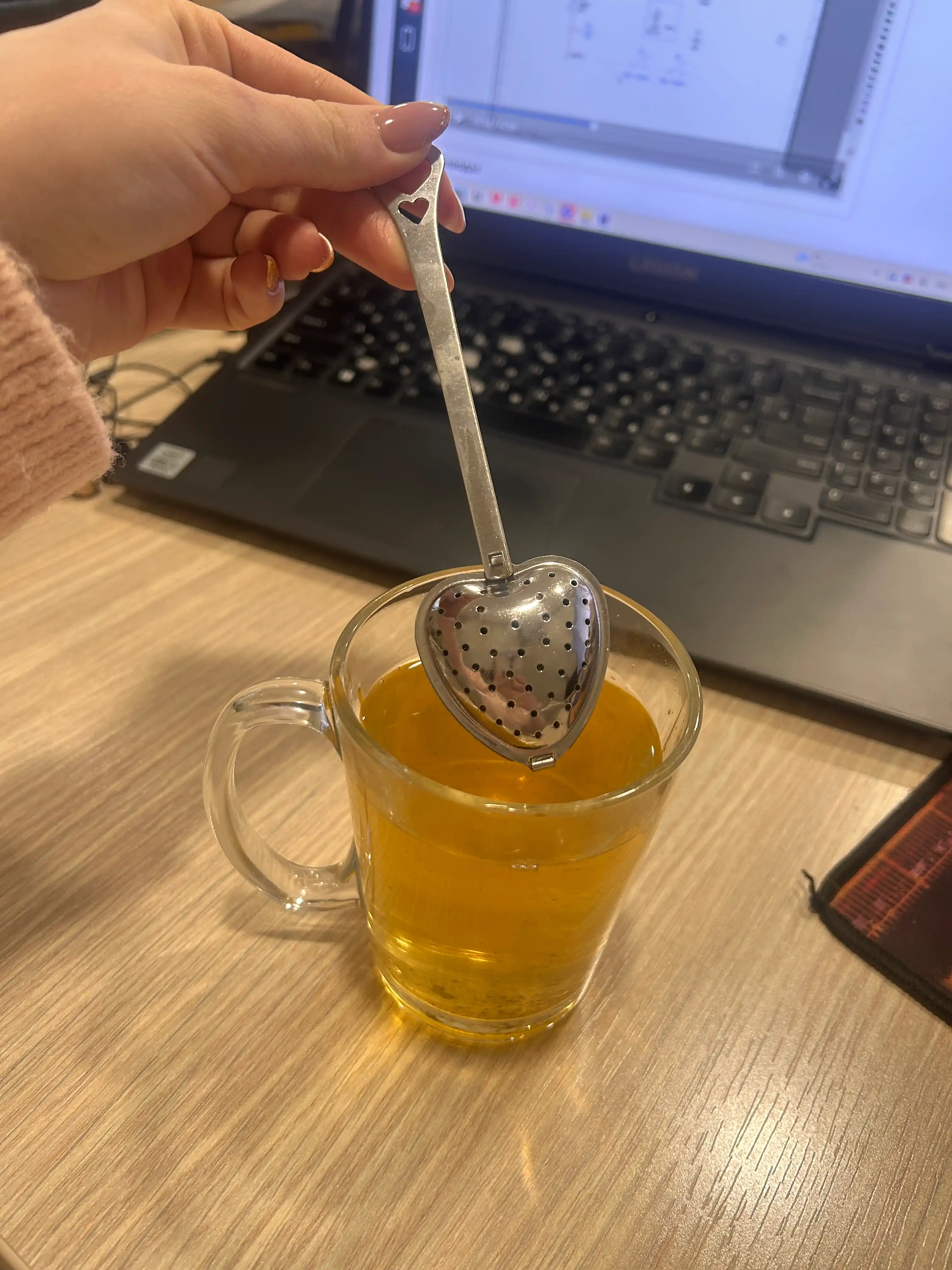 Ложка сито для чая, в форме сердце