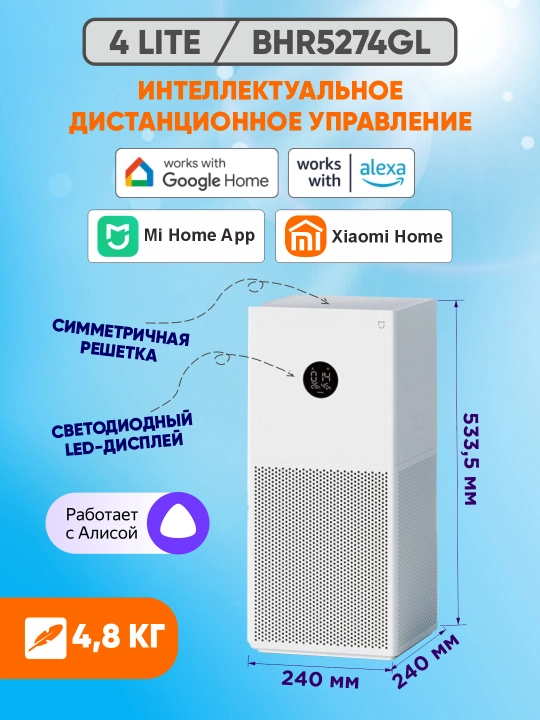 Очистители воздуха Xiaomi Smart Air Purifier Compact / 4 / 4 Lite / 4 Pro/ Elite, global