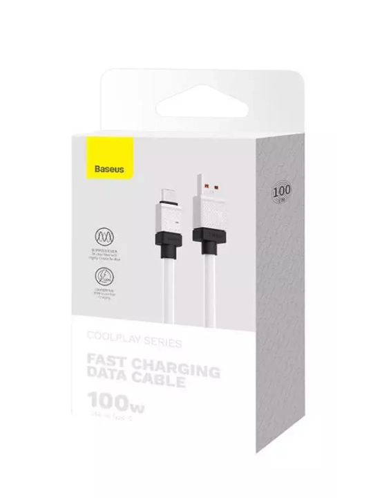 Зарядный кабель Baseus CoolPlay Series Fast Charging Cable USB to Type-C 100W 1m White
