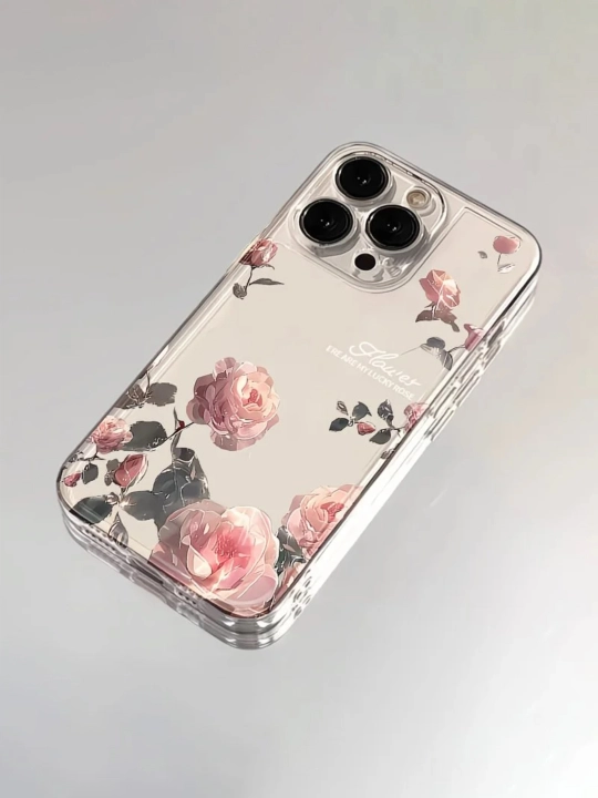 Прозрачный чехол с цветочным принтом для iPhone