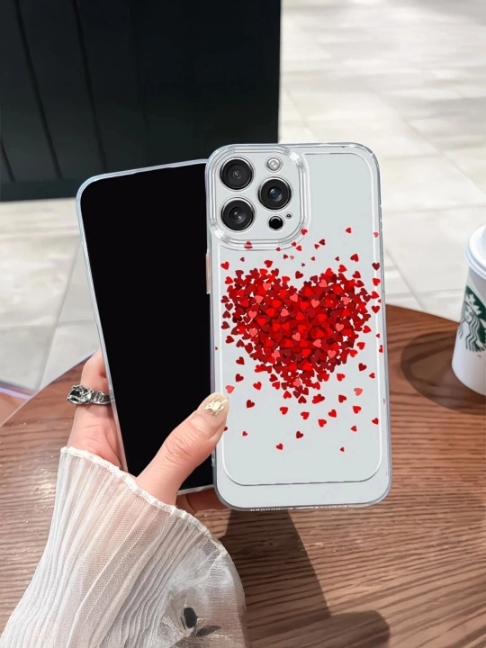 Прозрачный чехол с сердцем для iPhone