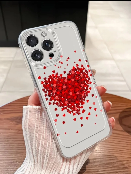 Прозрачный чехол с сердцем для iPhone