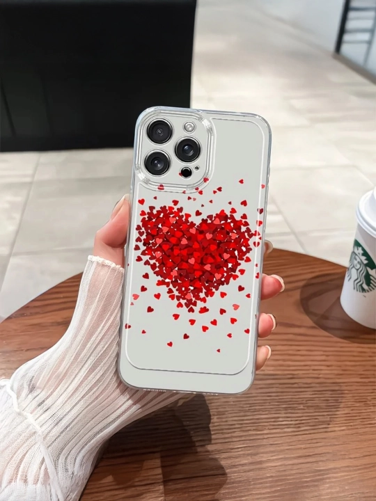 Прозрачный чехол с сердцем для iPhone - 