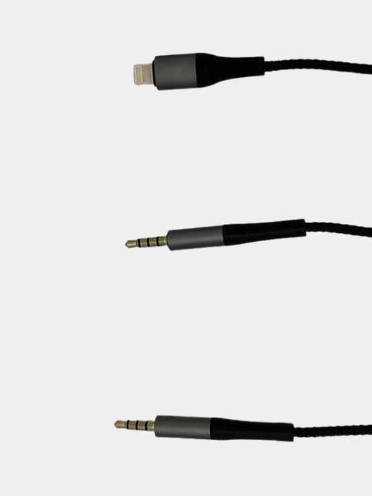 Кабель XO NB178A 3.5 мм to Lightning + 3.5 мм Two-in-one audio cable 1M Black NB178A