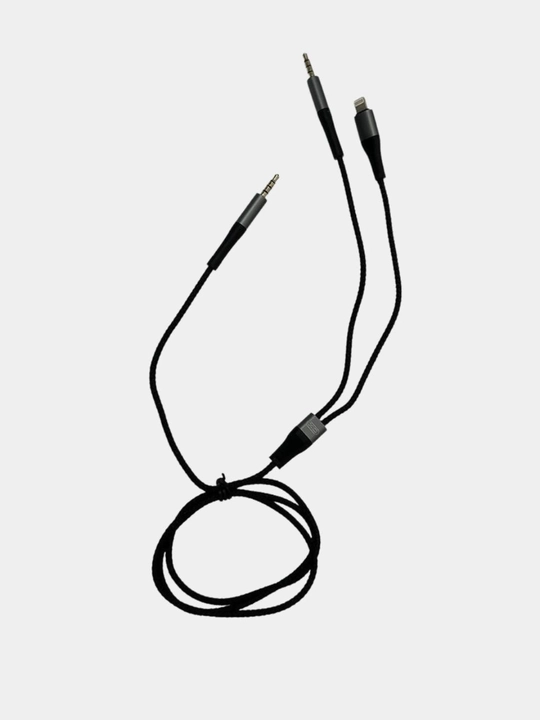 Кабель XO NB178A 3.5 мм to Lightning + 3.5 мм Two-in-one audio cable 1M Black NB178A