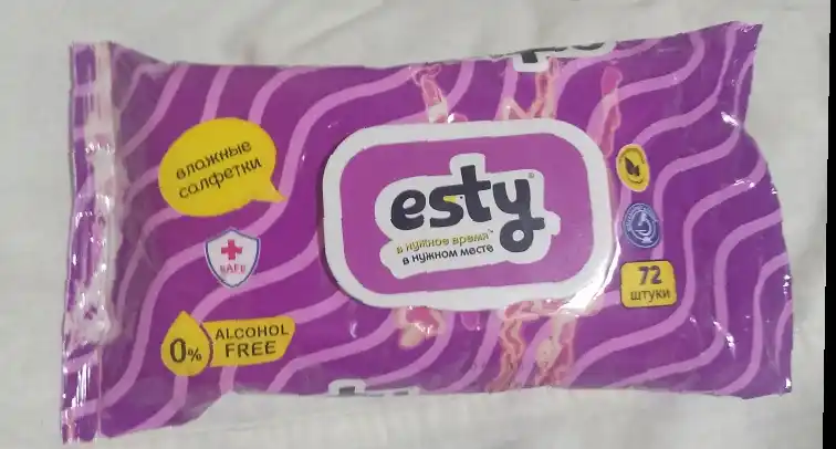Nam salfetkalar Esty, 72 dona