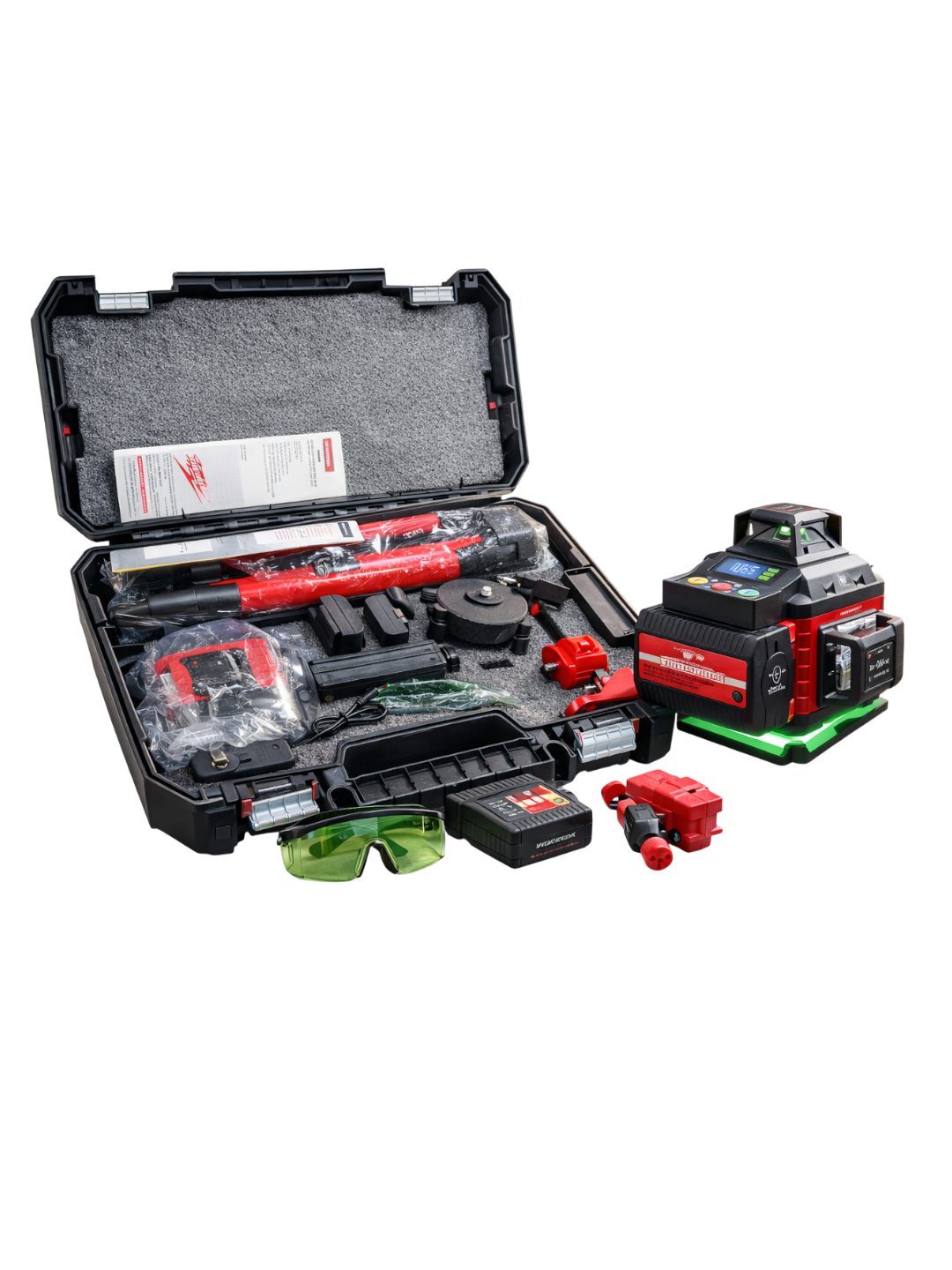 Professional 360° Yashil Lazer Nivo – 8.4V Lityum Batareyali