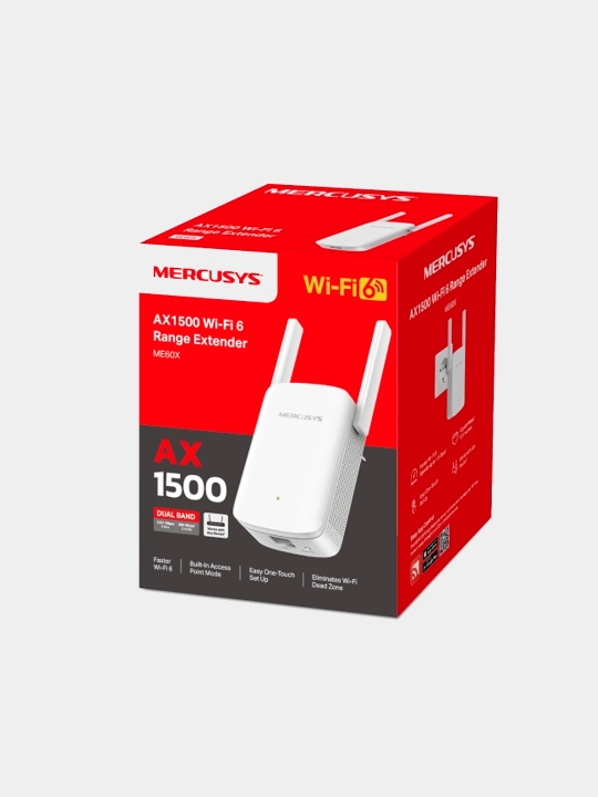 Mercusys ME60X — AX1500 Wi-Fi 6 Range Extender (Усилитель Wi-Fi сигнала, репитор ) - 