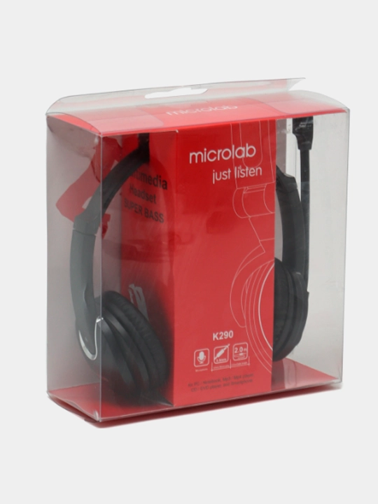 Microlab K290 simli quloqchinlar, naushniklar mikrofon bilan, 3.5 mm