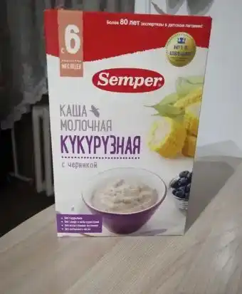 Makkajo'xori sutli bo'tqasi Semper, rezavor bilan, quruq, shakarsiz glyutensiz 6 oy+ 180 g