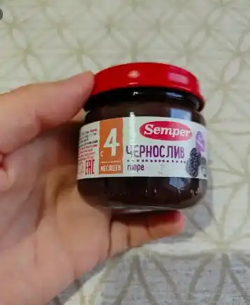 Пюре детское, фруктовое, Semper, чернослив, для первого прикорма, с 4 месяцев, 80 гр