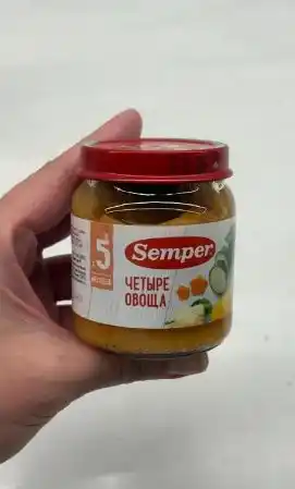 Пюре Semper Четыре овоща 5м+ 100 гр