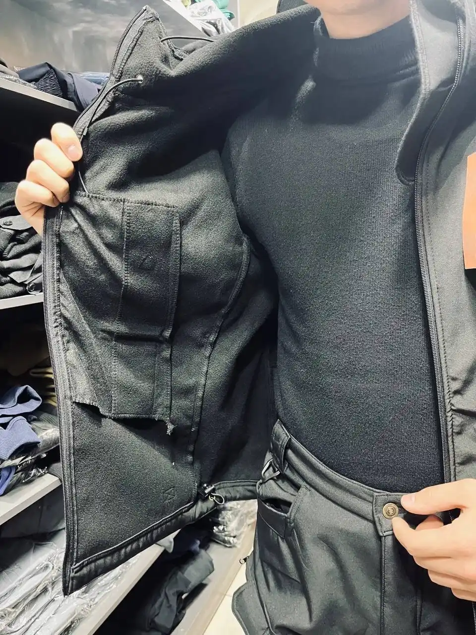 Тактический комплект Softshell куртка и штаны,зимний,Military водоотталкивающий,утеплённый