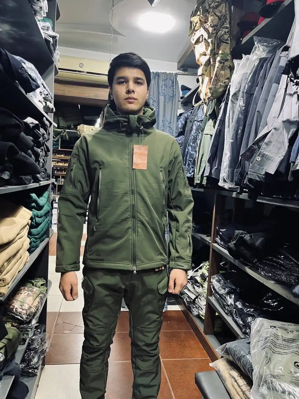 Тактический комплект Softshell куртка и штаны,зимний,Military водоотталкивающий,утеплённый
