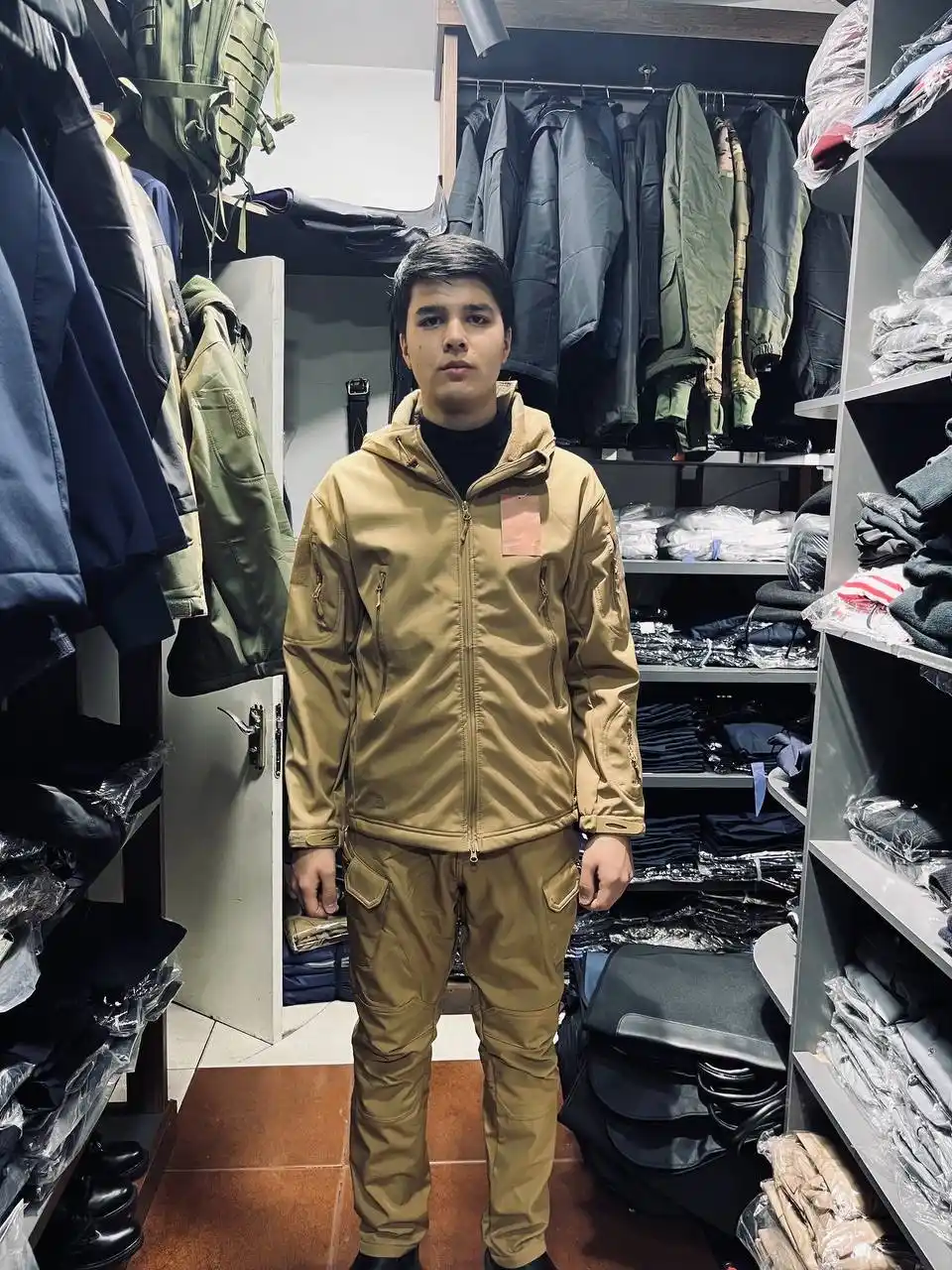 Тактический комплект Softshell куртка и штаны,зимний,Military водоотталкивающий,утеплённый