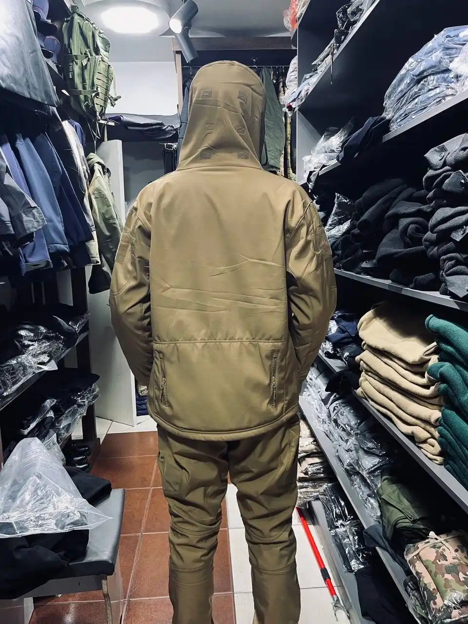 Тактический комплект Softshell куртка и штаны,зимний,Military водоотталкивающий,утеплённый