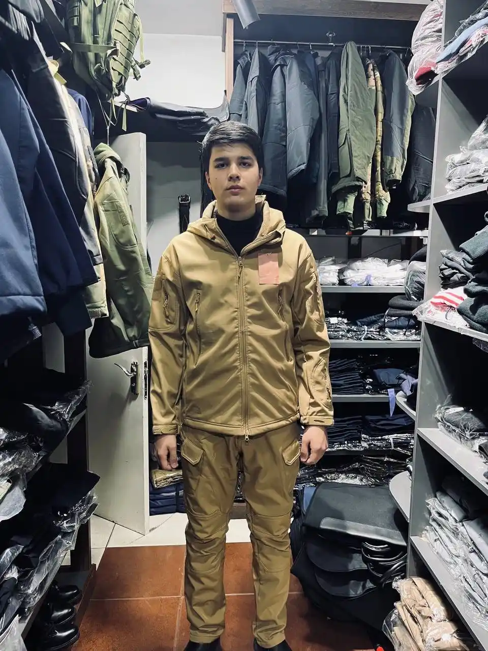 Тактический комплект Softshell куртка и штаны,зимний,Military водоотталкивающий,утеплённый
