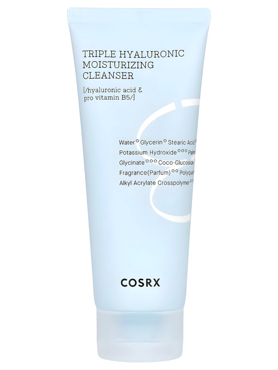COSRX Triple Hyaluronic Moisturizing Cleanser – gialuron kislotali yuz yuvish geli - 