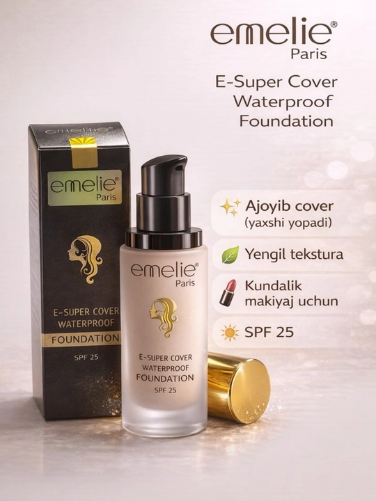 Tanalka  Emelie 02 SPF 25 - yengil tekstura, tabiiy qoplama va pardoz uchun - 