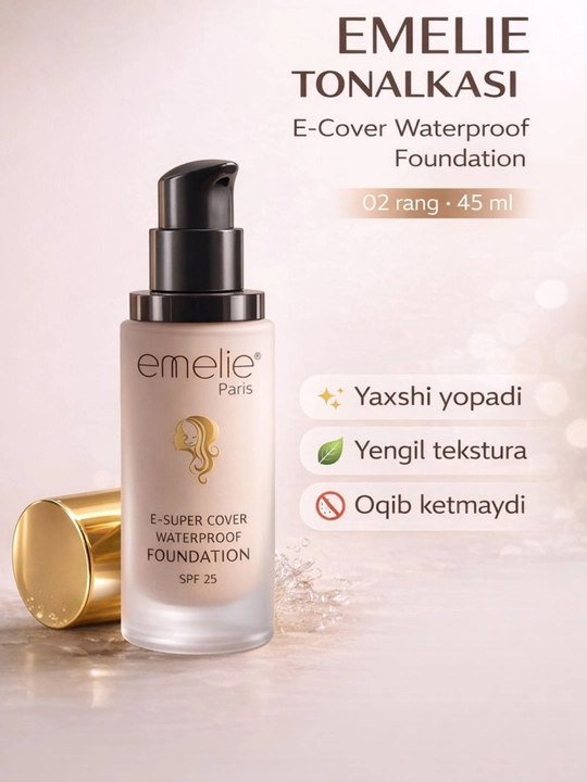 Tanalka  Emelie 02 SPF 25 - yengil tekstura, tabiiy qoplama va pardoz uchun