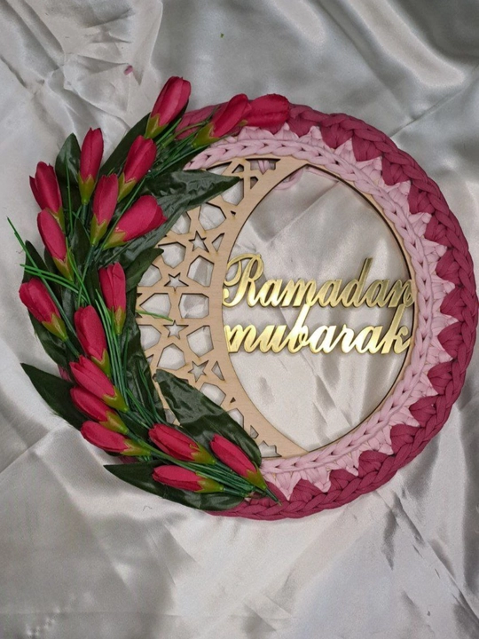 Hayit bayram,  ramazon oyi bezagi, diod lampa sovg'a, ilgich bilan 35x35 sm bayram bezagi