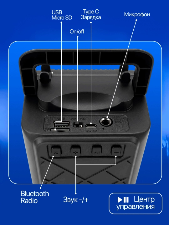 Karaoke uchun 2 ta mikrofonli portativ Bluetooth kolonka