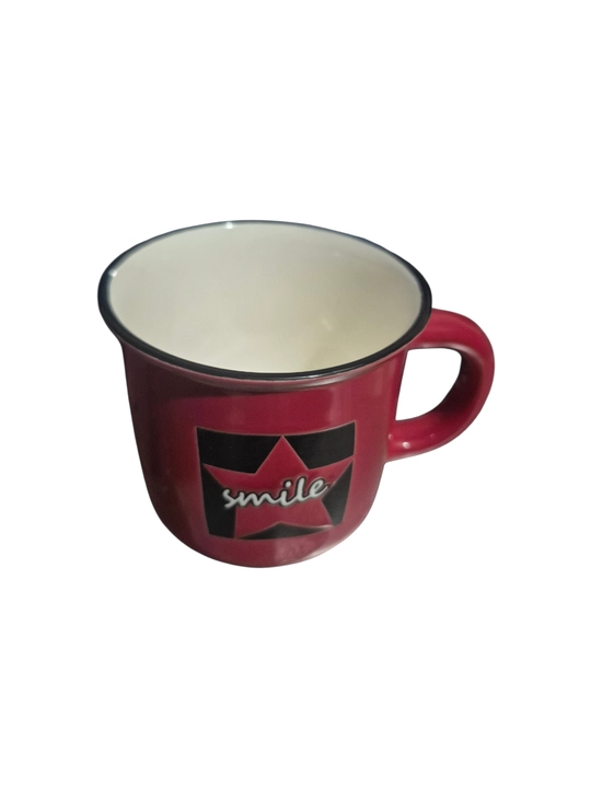 Choy va kofe uchun sopol finjon "SMILE", 250 ml, 1 dona, nafis dizayn