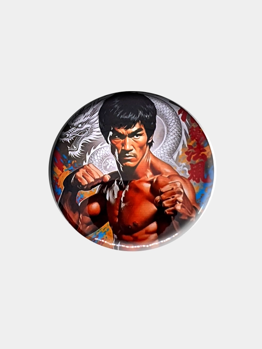 Sumka va qalpoq uchun 58 mm nishon, kiyim uchun, Bryus Li afsonasi