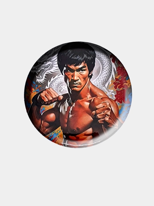 Sumka va qalpoq uchun 58 mm nishon, kiyim uchun, Bryus Li afsonasi