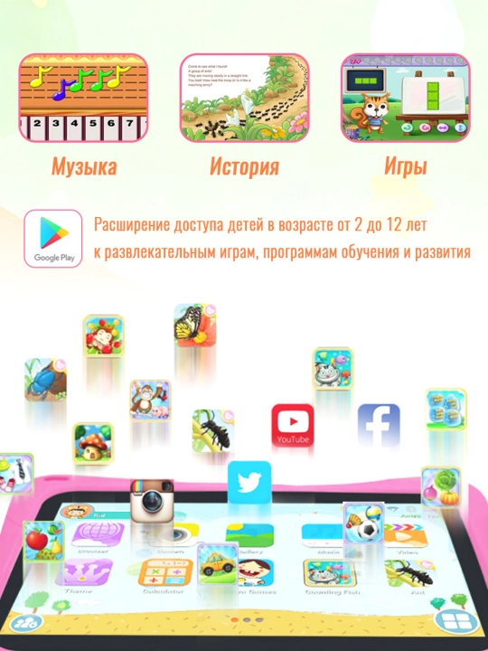 Ударопрочный планшет, Android, 7-дюймовый детский обучающий планшет