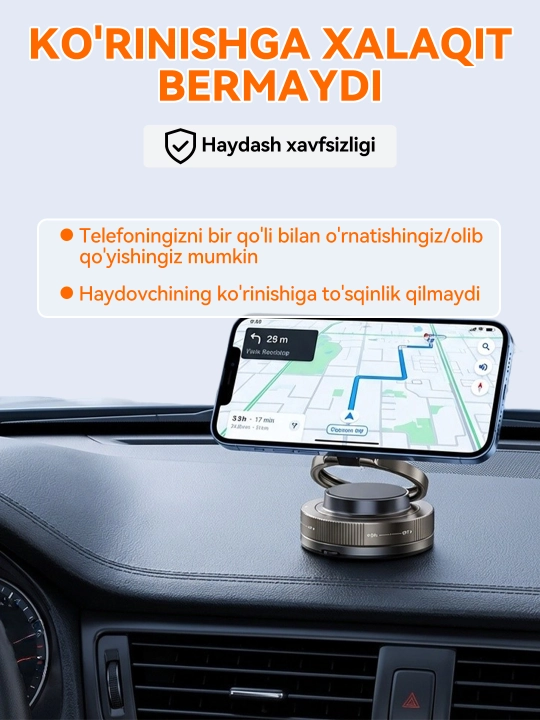 Universal avtomobil ushlagichi, telefon ushlagichi, 360 daraja aylanish