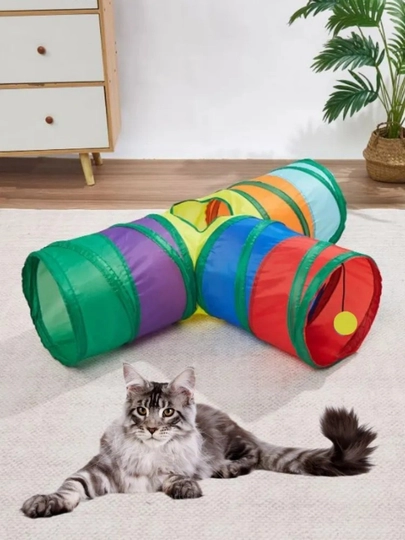 Интерактивные кошачьи туннели с игрушками