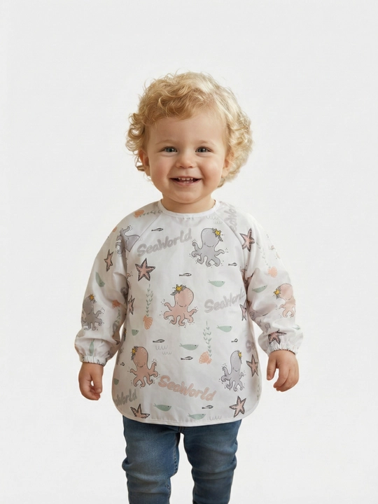 Bolalar uchun stol bilan boqish uchun apron, tupurish-bib, suvga chidamli, 6 + oy