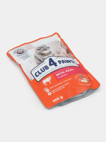 Влажный корм Club 4 Paws для взрослых кошек с говядиной в желе