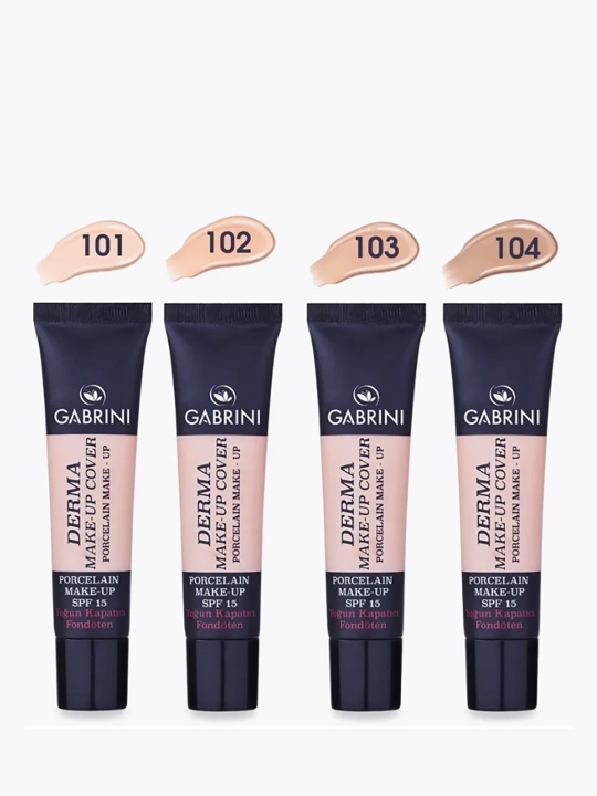 Matirlovchi tonal asos Gabrini Derma, pardoz uchun, SPF 15