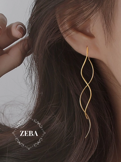 Серьги вечерние, длинные, шандельеры, цепочки, хрустальные — ZEBA-ZIRUZUN-БЕЖЕВ