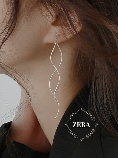 Серьги вечерние, длинные, шандельеры, цепочки, хрустальные — ZEBA-ZIRUZUN-СЕРЕБРН