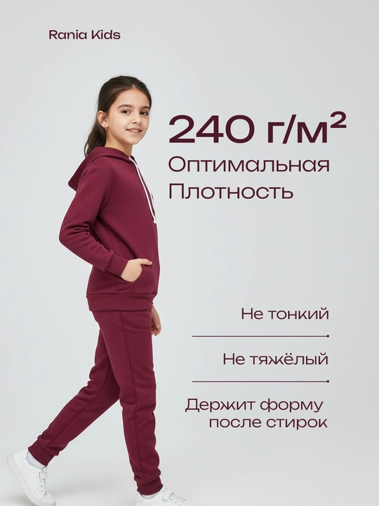 Rania Kids bolalar sport kiyimi, o‘g‘il va qizlar uchun, paxta 70%, 3-12 yosh