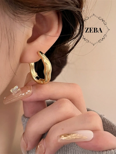 Серьги кольца, круглые, конго серебрянного, золотого, красного цветов — ZEBA-ZIRXALQ-ЖЕЛТ