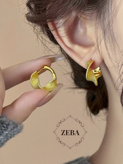 Серьги кольца, круглые, конго серебрянного, золотого, красного цветов — ZEBA-ZIRXALQ-ХАКИ