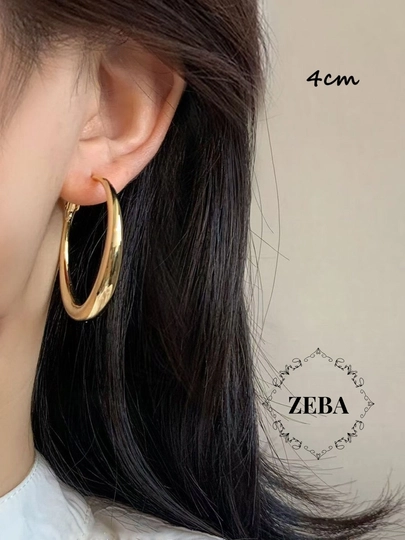 Серьги кольца, круглые, конго серебрянного, золотого, красного цветов — ZEBA-ZIRXALQ-ЗОЛОТ