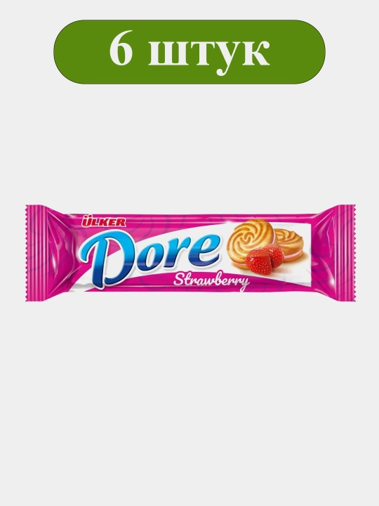 Печенье сэндвич Dore Strawberry, 73 г, 6 шт - 