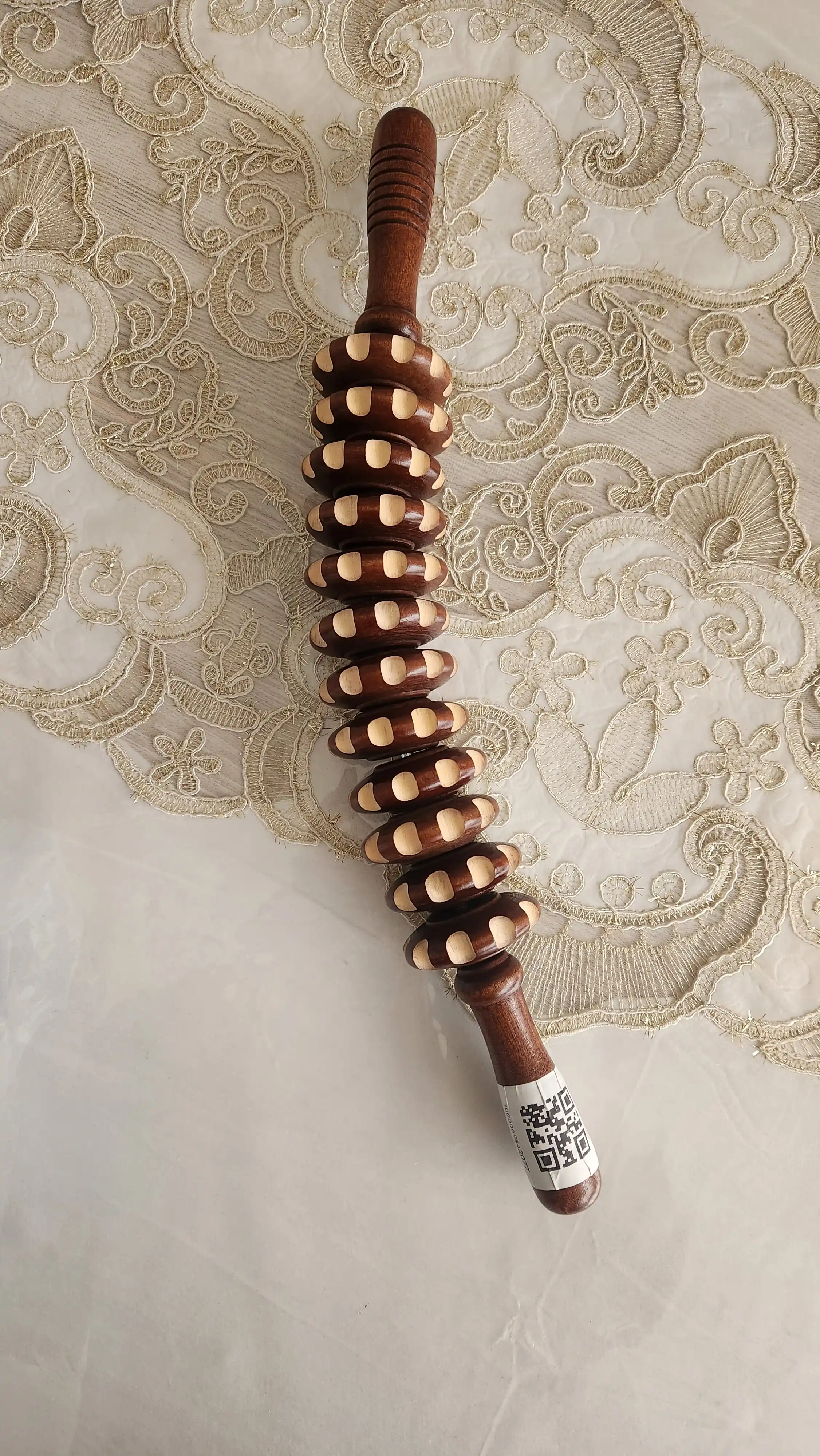 Yog‘och massaj moslamasi, rolikli, massaj uchun "chaqmoq", sellyulitga qarshi, tana uchun