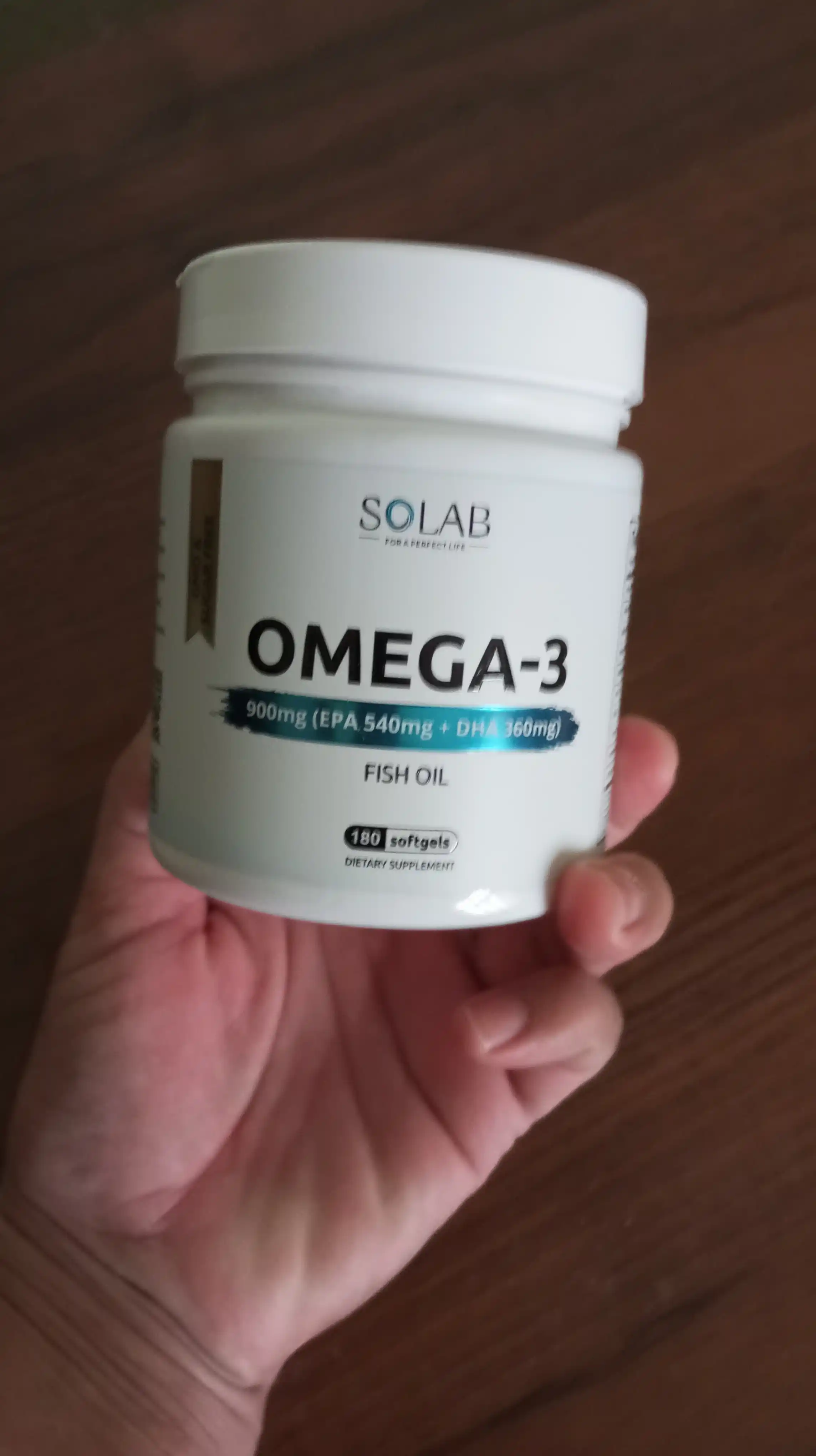 Omega-3, SOLAB, 900 mg, 180 kapsula